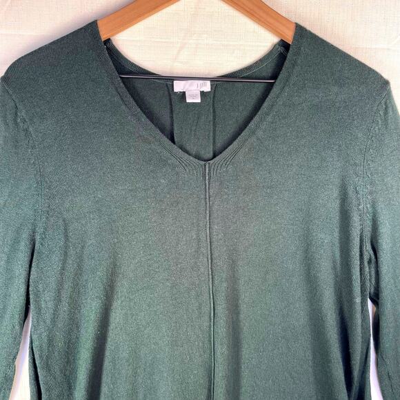 J. JILL V-Neck Sweater Size M Cotton Lightweight Business Casual Fall Academia - Picture 2 of 12